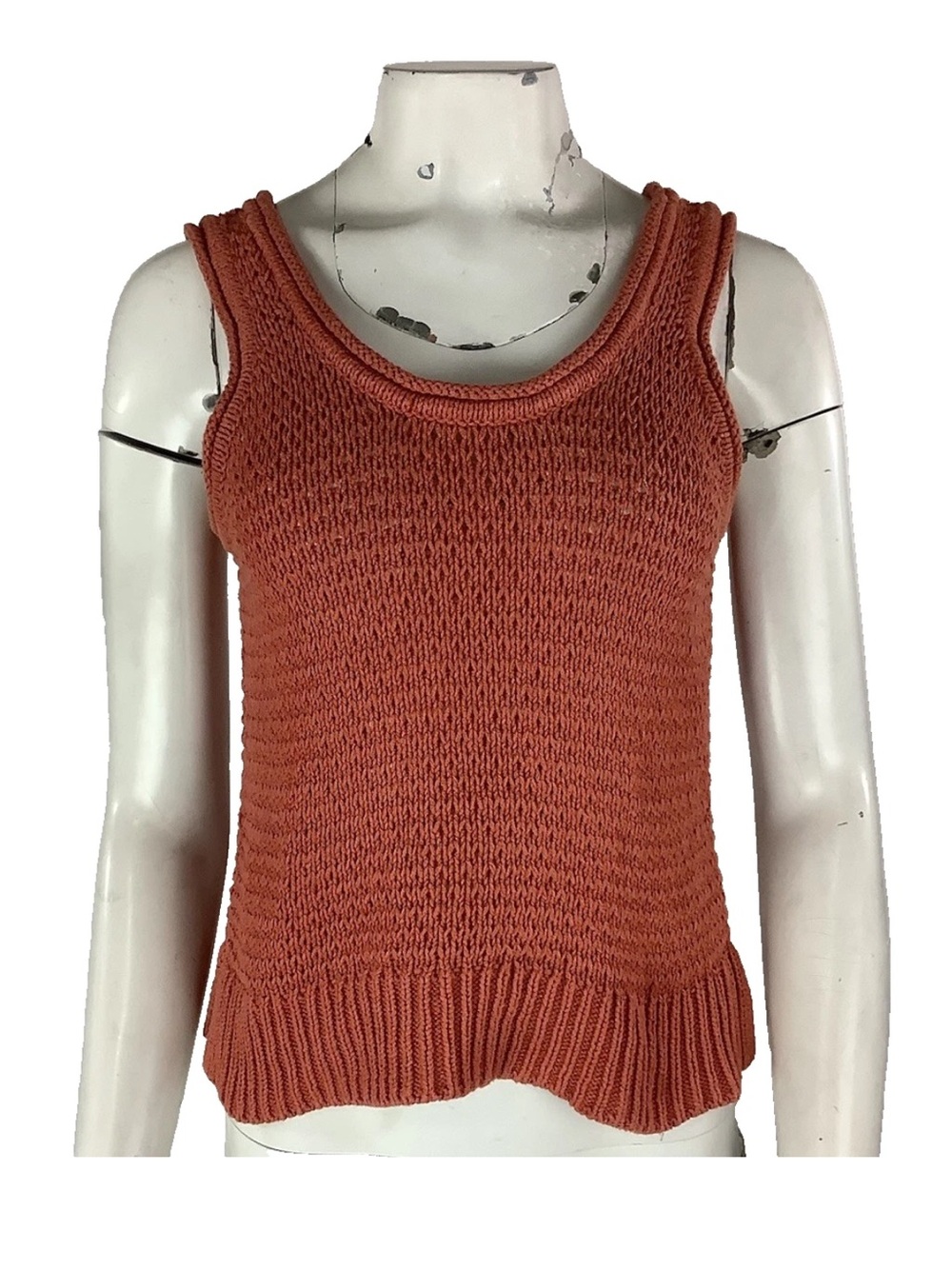 Madewell Sz S Fairview Heavy Knit Pullover Casual Sweater Tank Rust Red Top - Picture 1 of 6